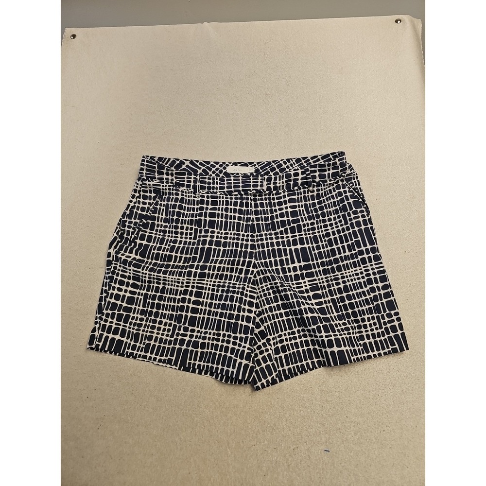 Lady Hagen Golf Shorts Size 16 Stretch Navy White Geometric Print Chino Womens